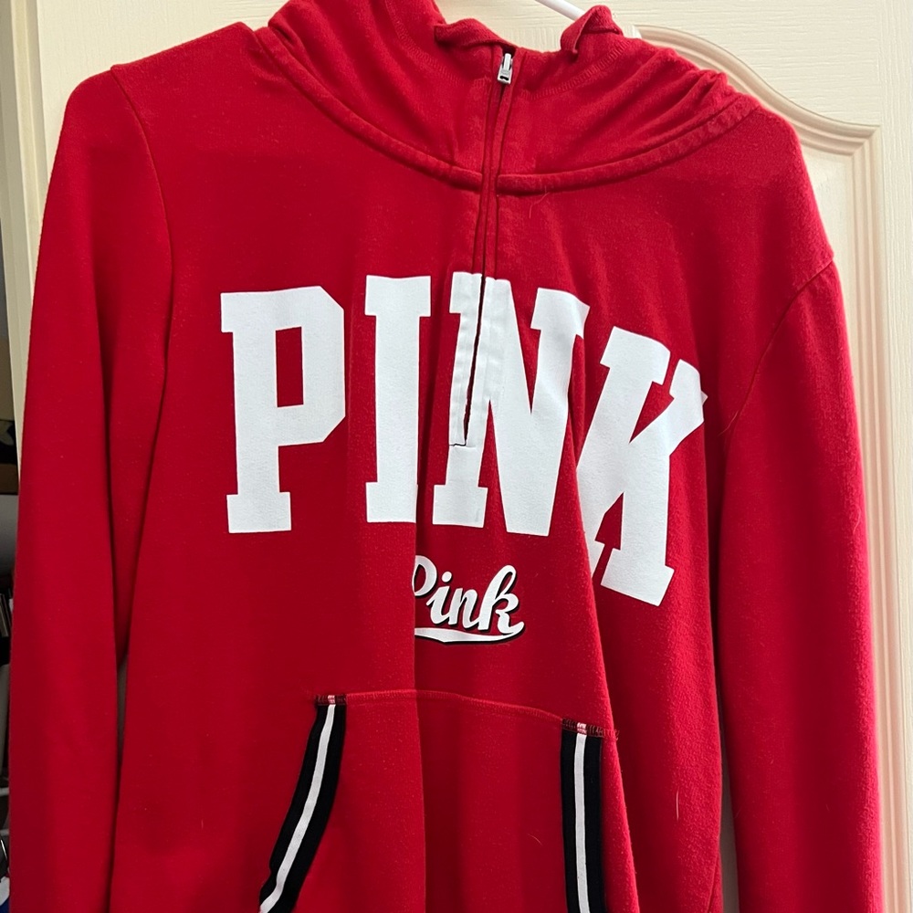 Red PINK VS hoodie zip up